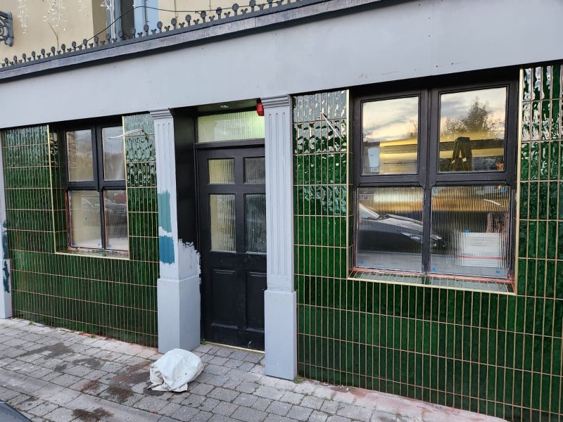 Extended view of ceramic tile cladding on house façade – RC Tiling Dublin