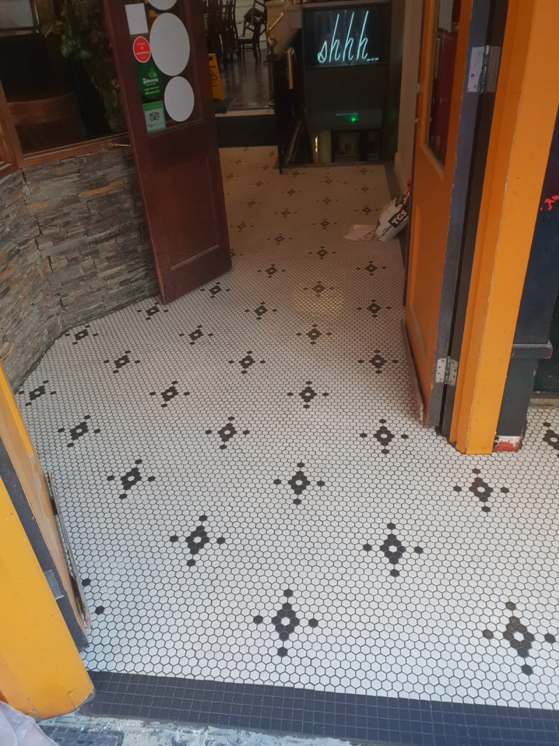 Professional patterned tile flooring for Dublin hospitality venues by RCTiling.